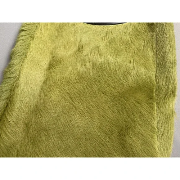 Dries Van Noten Haircalf Tote Chartreuse Green Leather Handle Rare Made Italy - Picture 11 of 17